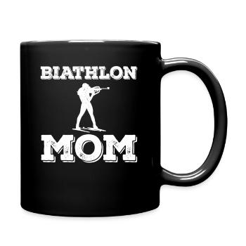 Biathlon Mom Design Frauen - Tasse einfarbig - Schwarz - Rechts