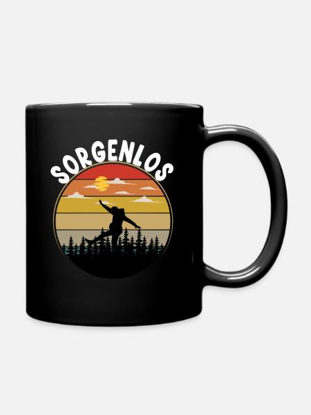 Sorgenlos Natur Freiheit - Tasse einfarbig - Schwarz
