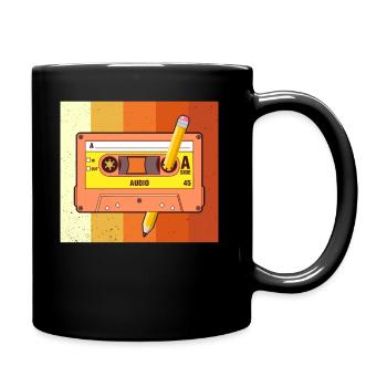80's Cassette Tape 1990s Pencil Winding Cassette - Full Colour Mug - black - Right