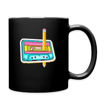 80's Cassette Tape 1990s Pencil Winding Cassette - Full Colour Mug - black - Right