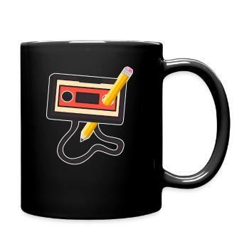 80's Cassette Tape 1990s Pencil Winding Cassette - Full Colour Mug - black - Right