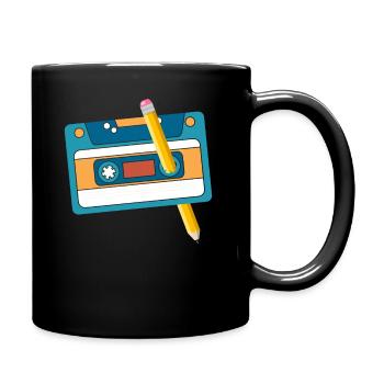 80's Cassette Tape 1990s Pencil Winding Cassette - Full Colour Mug - black - Right