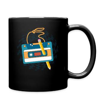 80's Cassette Tape 1990s Pencil Winding Cassette - Full Colour Mug - black - Right