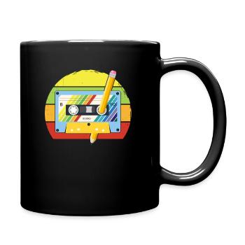 80's Cassette Tape 1990s Pencil Winding Cassette - Full Colour Mug - black - Right