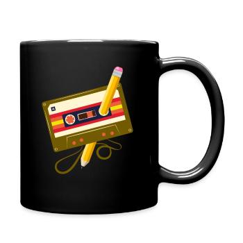 80's Cassette Tape 1990s Pencil Winding Cassette - Full Colour Mug - black - Right