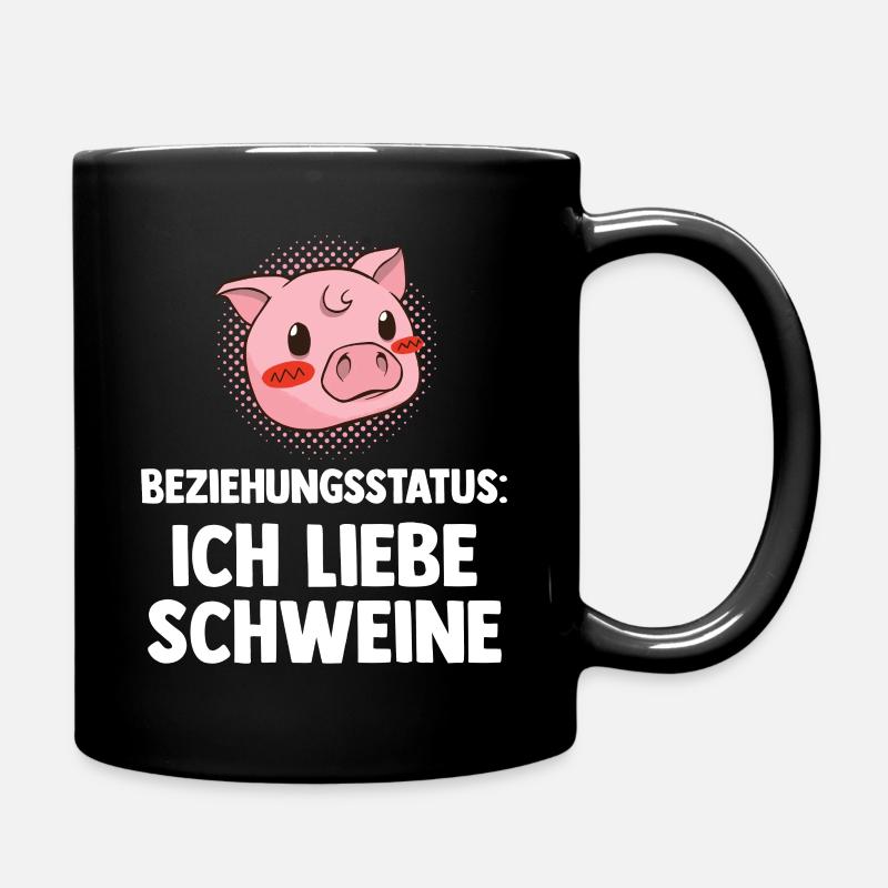Ferkel Landwirt Bauer Bauernhof Schweine - Tasse einfarbig - Schwarz