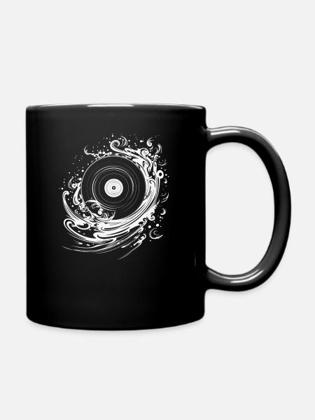 Vinyl Rekord Fantasie - Tasse einfarbig - Schwarz