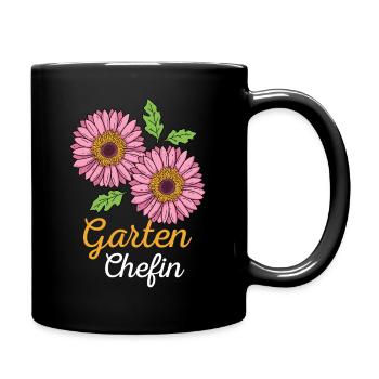 Garten Chefin Gartenarbeit Gärtnerin Gerbera - Tasse einfarbig - Schwarz - Rechts