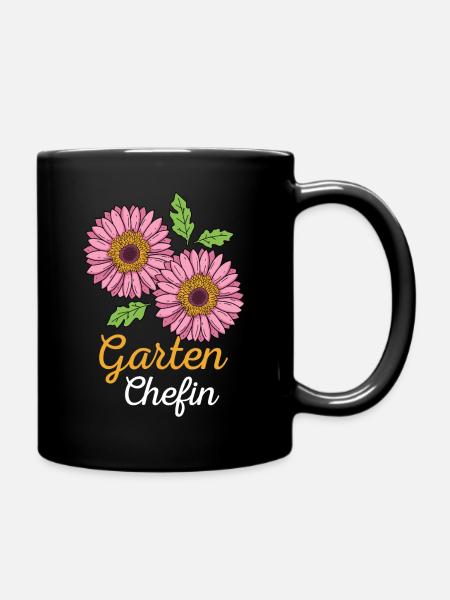 Garten Chefin Gartenarbeit Gärtnerin Gerbera - Tasse einfarbig - Schwarz