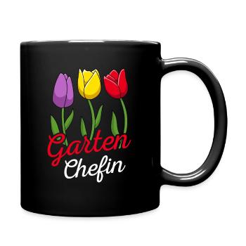 Garten Chefin Gartenarbeit Gärtnerin Tulpe - Tasse einfarbig - Schwarz - Rechts