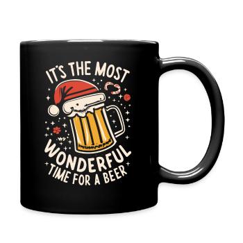 Chapeau de Père Noël Père Noël Amateur de bière Dicton - Mug uni - noir - Droite