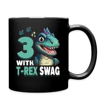3ème année Roar Celebrate 3 avec T-Rex Swag Dinosaur - Mug uni - noir - Droite