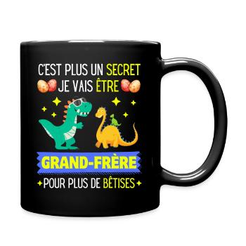 JE VAIS ÊTRE GRAND FRÈRE DINOSAURE - Mug uni - noir - Droite