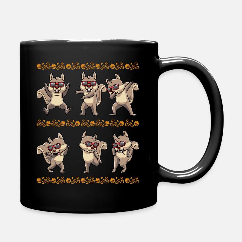 Tänzelndes Eichhörnchen Mit Sonnenbrille Nagetier - Tasse einfarbig - Schwarz