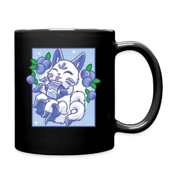 Kitsune Japon Anime Kawaii Blueberry - Mug uni - noir - Droite