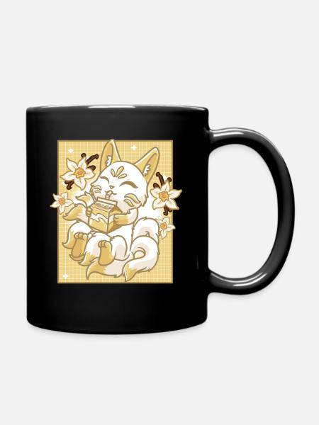 Kitsune Japan Anime Kawaii Vanillemilch - Tasse einfarbig - Schwarz