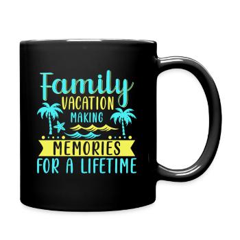 Family holidays - memories for a lifetime - Full Colour Mug - black - Right