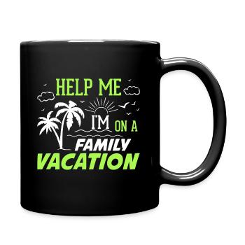 Aide Je suis en vacances en famille - Mug uni - noir - Droite