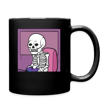 Gamer Skelett - Tasse einfarbig - Schwarz - Rechts