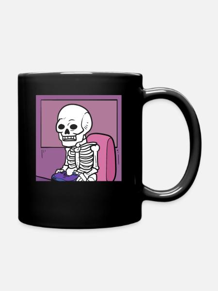 Gamer Skelett - Tasse einfarbig - Schwarz