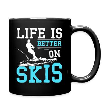Life is better on water skis - Full Colour Mug - black - Right