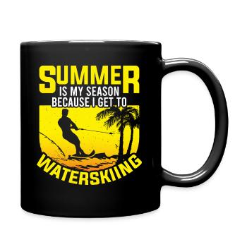 L’été est ma saison : le ski nautique - Mug uni - noir - Droite