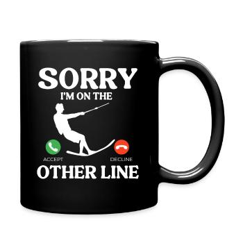 Entschuldigung Ich Bin Auf Der Anderen Leitung - Tasse einfarbig - Schwarz - Rechts