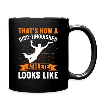 Diskuswerfen - mit Schwung zum Erfolg - Tasse einfarbig - Schwarz - Rechts