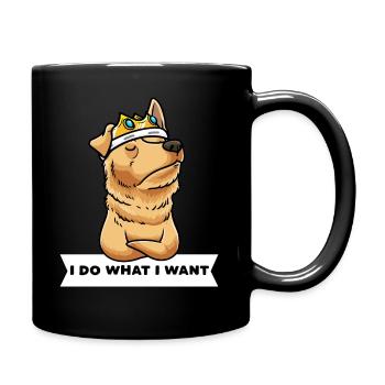 Perro Pastor Vasco Hund Mit Krone - Tasse einfarbig - Schwarz - Rechts