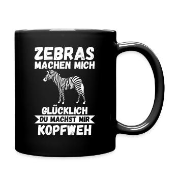 Zebra - Tasse einfarbig - Schwarz - Rechts