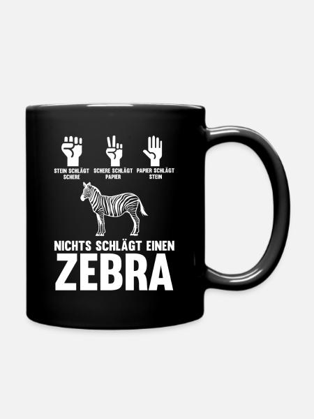 Zebra - Tasse einfarbig - Schwarz