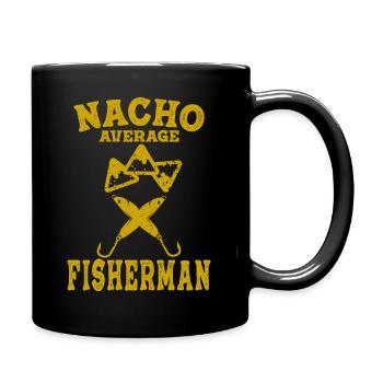 Lustiges Angeln Fischer Nacho Durchschnitt - Tasse einfarbig - Schwarz - Rechts