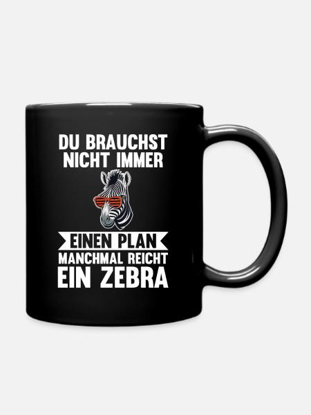 Zebra - Tasse einfarbig - Schwarz