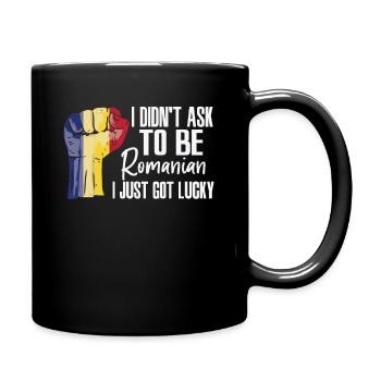Romanian Pride Romania Flag Grown Romanian Roots - Full Colour Mug - black - Right