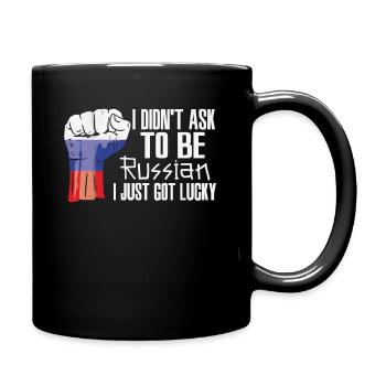 Russischer Stolz Russische Flagge Gewachsen - Tasse einfarbig - Schwarz - Rechts
