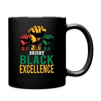 Bright Black Excellence Men Women Women Afro Black - Full Colour Mug - black - Right