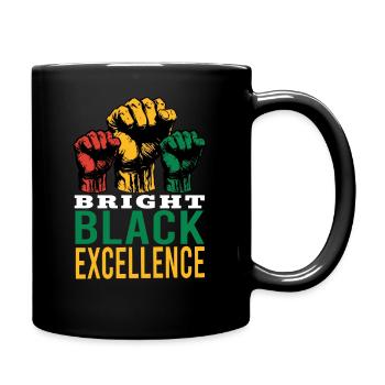 Bright Black Excellence Men Women Women Afro Black - Full Colour Mug - black - Right