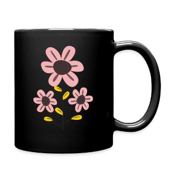 Pink flower - Full Colour Mug - black - Right