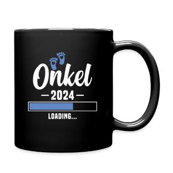 Ich werde Onkel 2024 Schwangerschaftsverkündung - Tasse einfarbig - Schwarz - Rechts