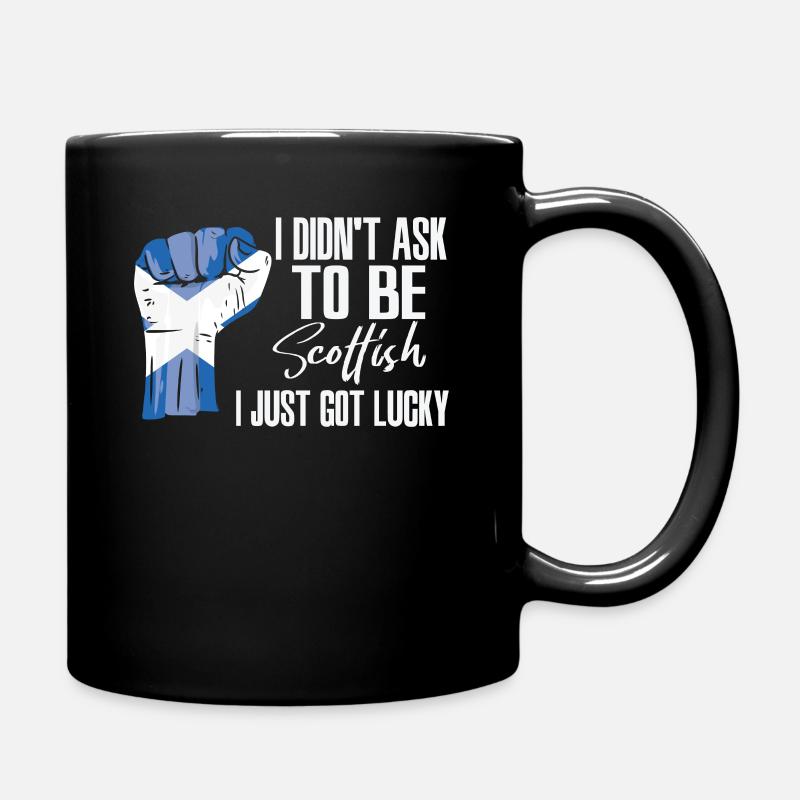 Scottish Pride Scotland Flag Grown Scottish Roots - Full Colour Mug - black
