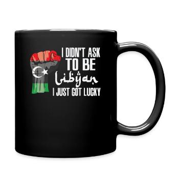 Libyan Pride Libya Flag Grown Libyan Roots Libyan - Full Colour Mug - black - Right