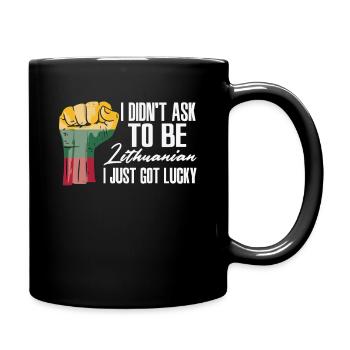 Lithuanian Pride Lithuania Flag Grown Lithuanian - Full Colour Mug - black - Right