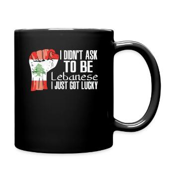 Lebanese Pride Lebanon Flag Grown Lebanese Roots - Full Colour Mug - black - Right