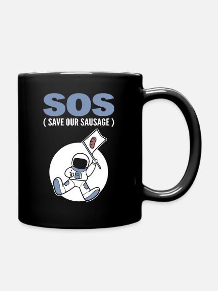 Wurstliebhaber Fleischesser - Tasse einfarbig - Schwarz