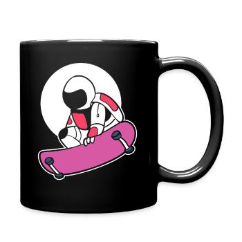 Astronaut -Skater Skateboardfahrer - Tasse einfarbig - Schwarz - Rechts