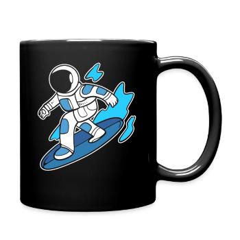 Astronaut Surfer Schwimmer - Tasse einfarbig - Schwarz - Rechts