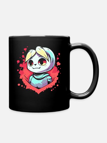 Niedlicher Anime-Charakter - Tasse einfarbig - Schwarz