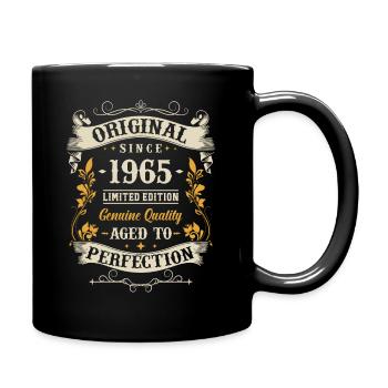 Nostalgisches Geschenk 58. Geburtstag - Tasse einfarbig - Schwarz - Rechts