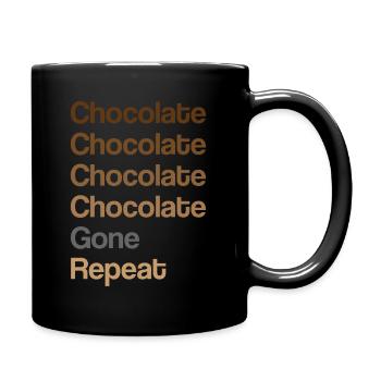 Chocolate Chocolate Gone Repeat Funny Chocoholic - Full Colour Mug - black - Right