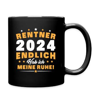 Ruhestand Pension Rente 2024 Rentner - Tasse einfarbig - Schwarz - Rechts